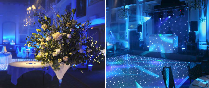 Flower vase arrangement and dancefloor