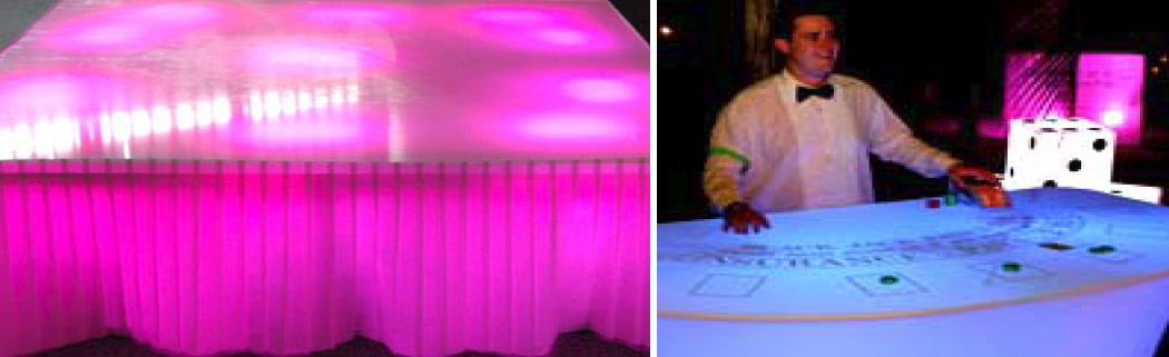 LED dance podium and LED illuminated blackjack table